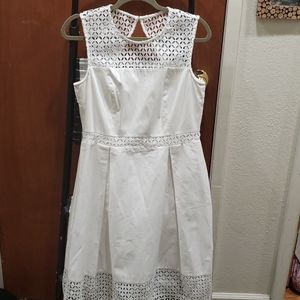 Calvin Klein white midi dress cut out back Sz 10